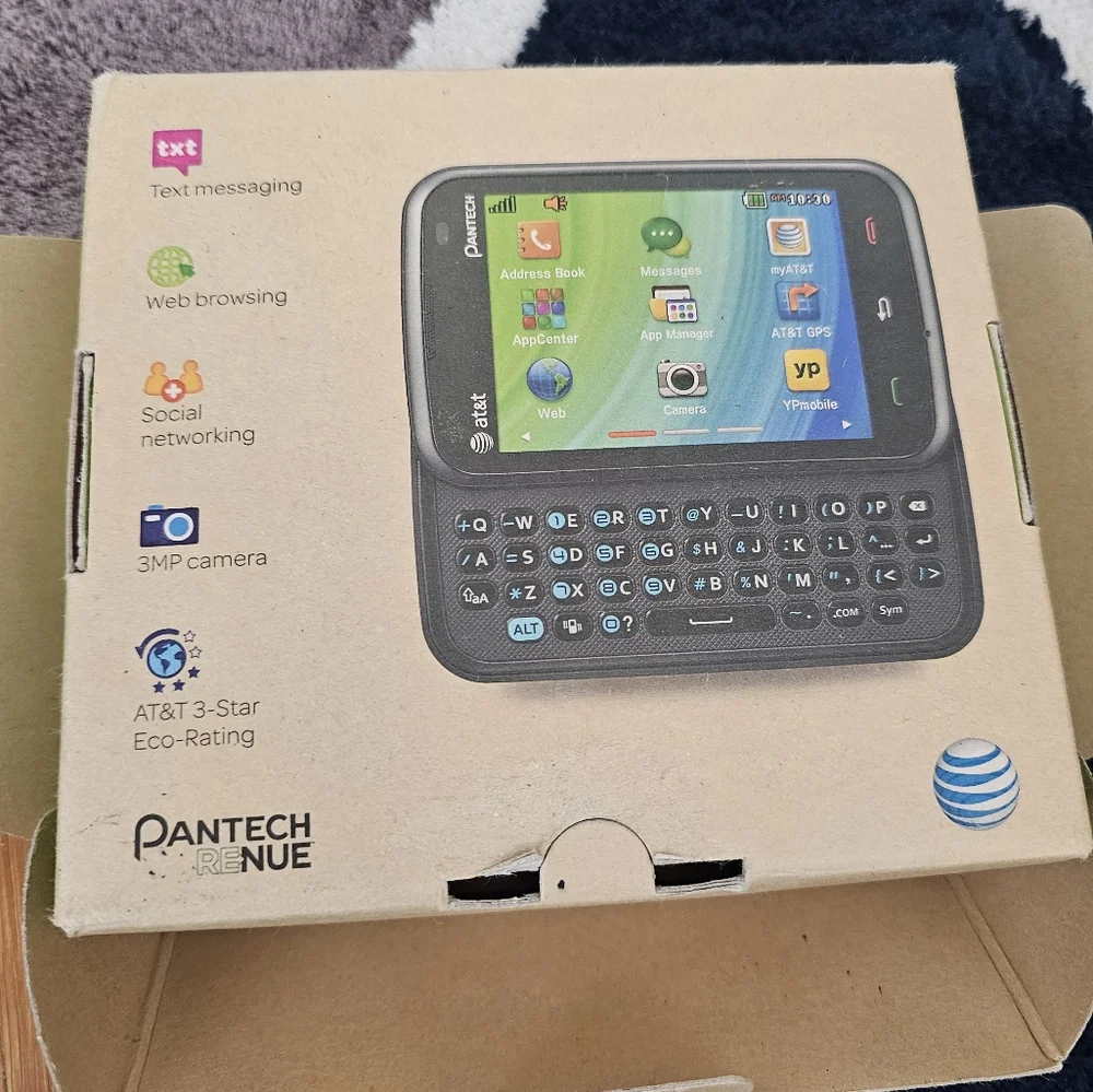 Pantech Renue Qwerty Slider Keyboard phone With Charger And Box